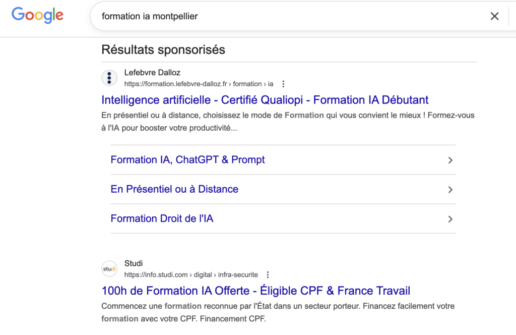 google ads formation
